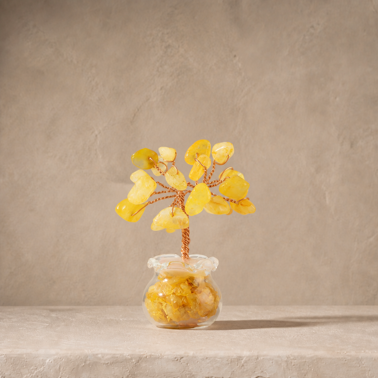 Natural crystal gravel fortune tree decorative craft for home, office desk, and car