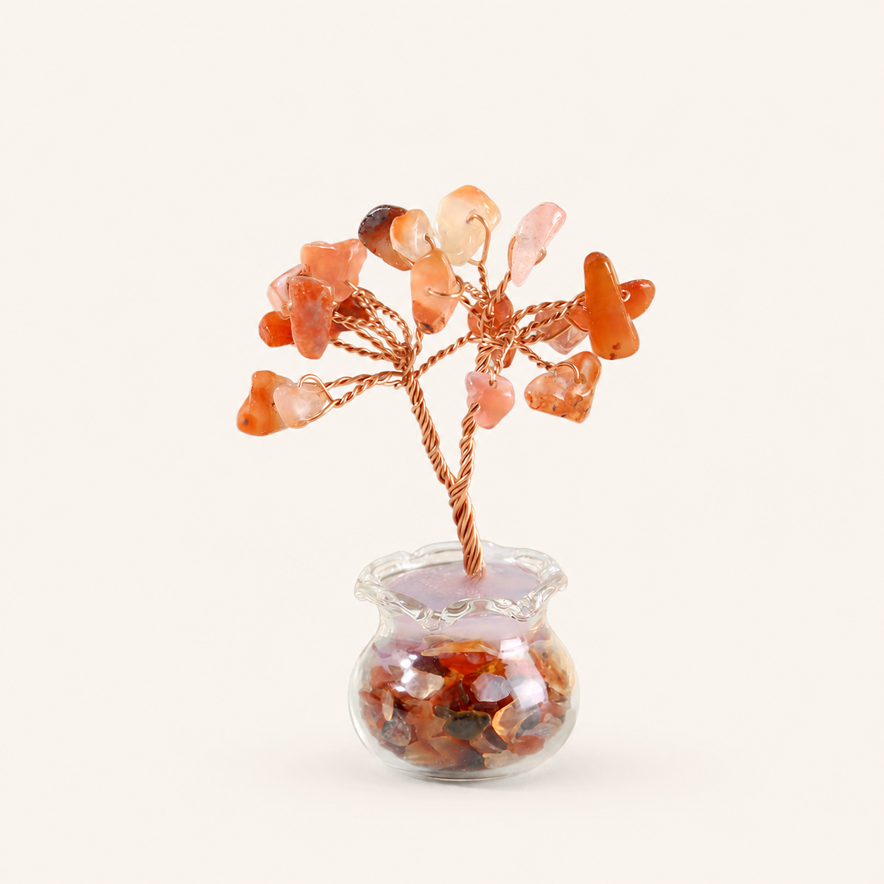 Natural crystal gravel fortune tree decorative craft for home, office desk, and car