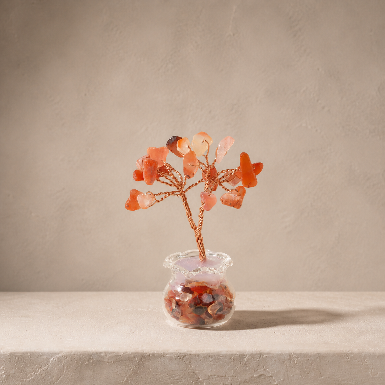 Natural crystal gravel fortune tree decorative craft for home, office desk, and car
