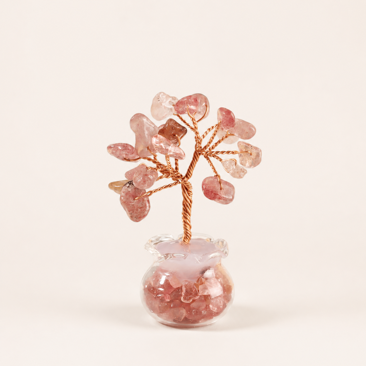 Natural crystal gravel fortune tree decorative craft for home, office desk, and car