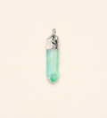 Natural crystal electroplated raw stone pendant accessories, personalized trendy DIY necklace jewelry bullet-shaped pendant accessories