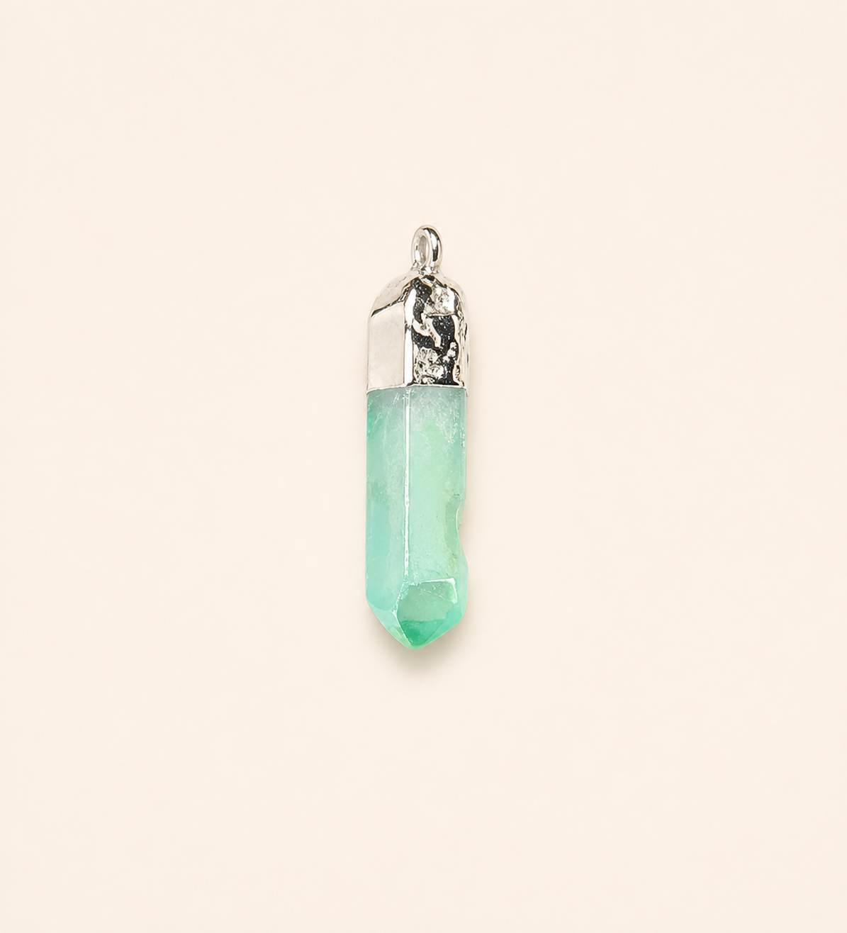 Natural crystal electroplated raw stone pendant accessories, personalized trendy DIY necklace jewelry bullet-shaped pendant accessories
