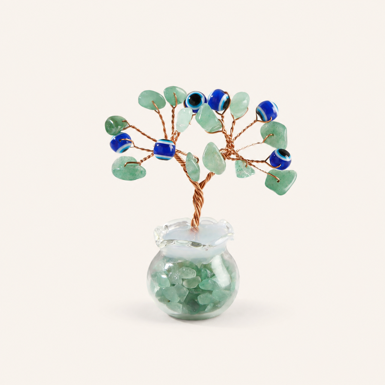Natural crystal gravel fortune tree decorative craft for home, office desk, and car