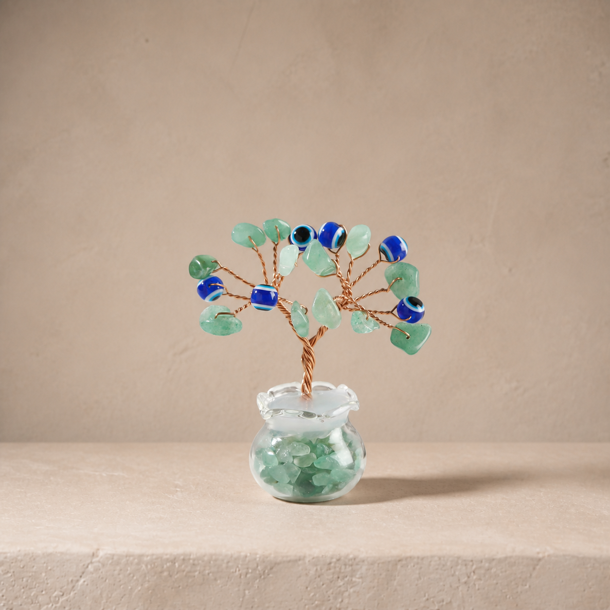 Natural crystal gravel fortune tree decorative craft for home, office desk, and car