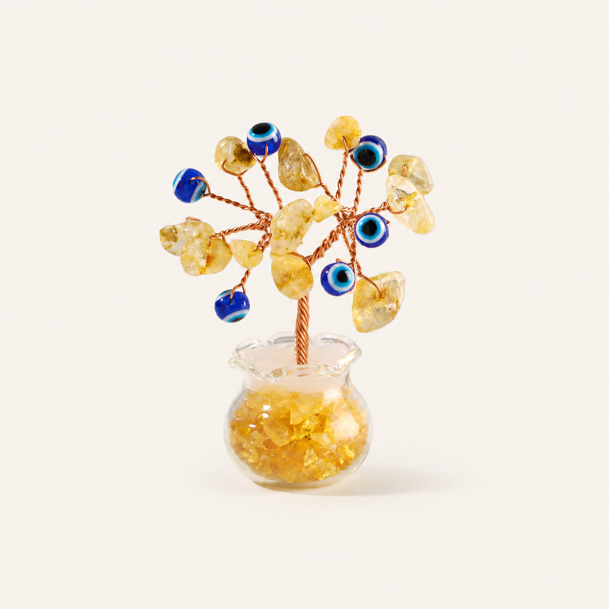Natural crystal gravel fortune tree decorative craft for home, office desk, and car