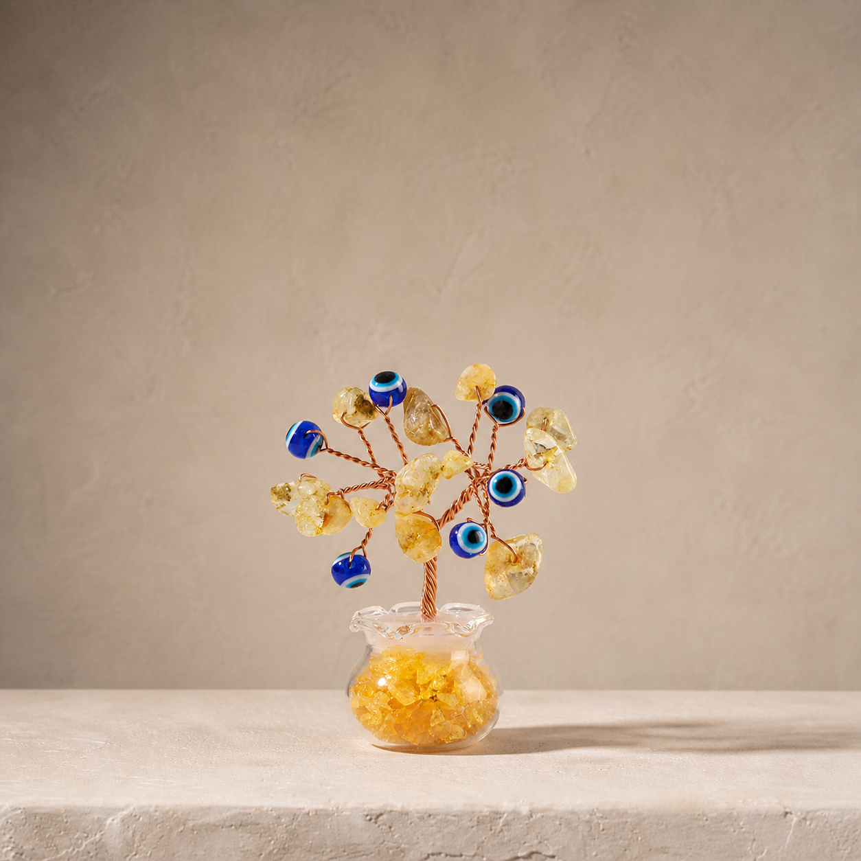 Natural crystal gravel fortune tree decorative craft for home, office desk, and car