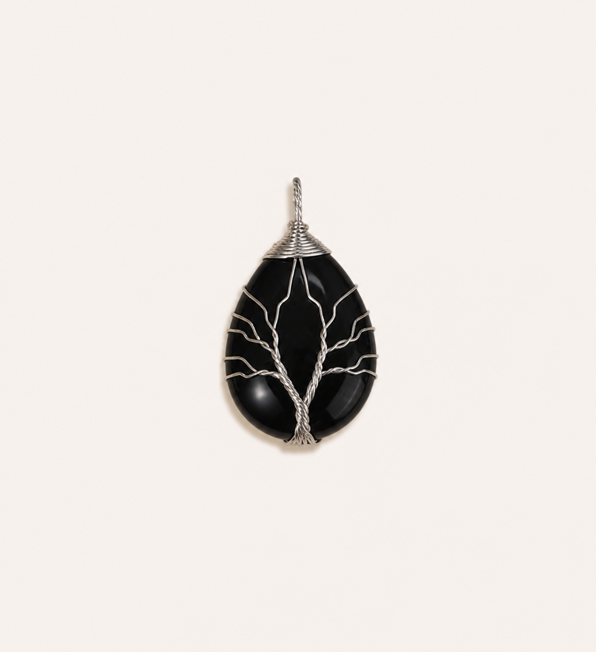 Amethyst Necklace Pendant Handmade Woven Wire Life Tree Necklace Water Drop Natural Stone Crystal Pendant