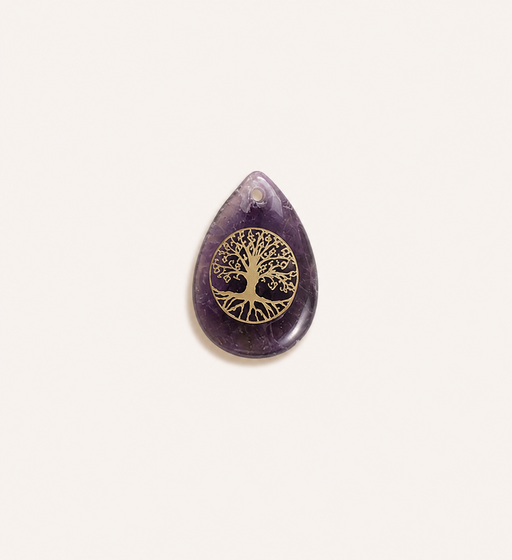 Natural white and pink amethyst necklace pendant crystal jewelry accessories raw stone water drop pendant wholesale