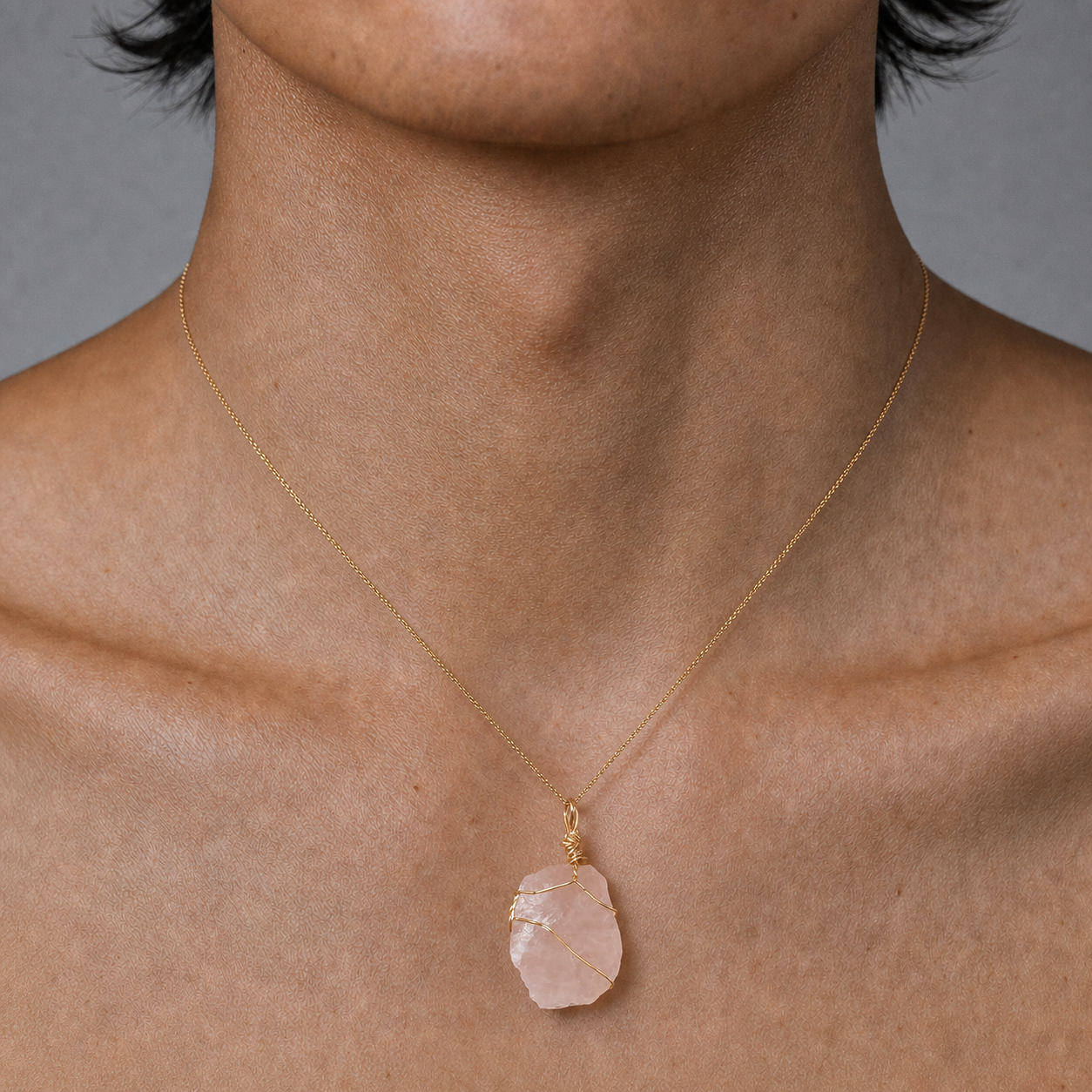 European and American irregular crystal raw stone pendants, hand-wrapped colorful natural crystal chips, sweater chain jewelry pendants