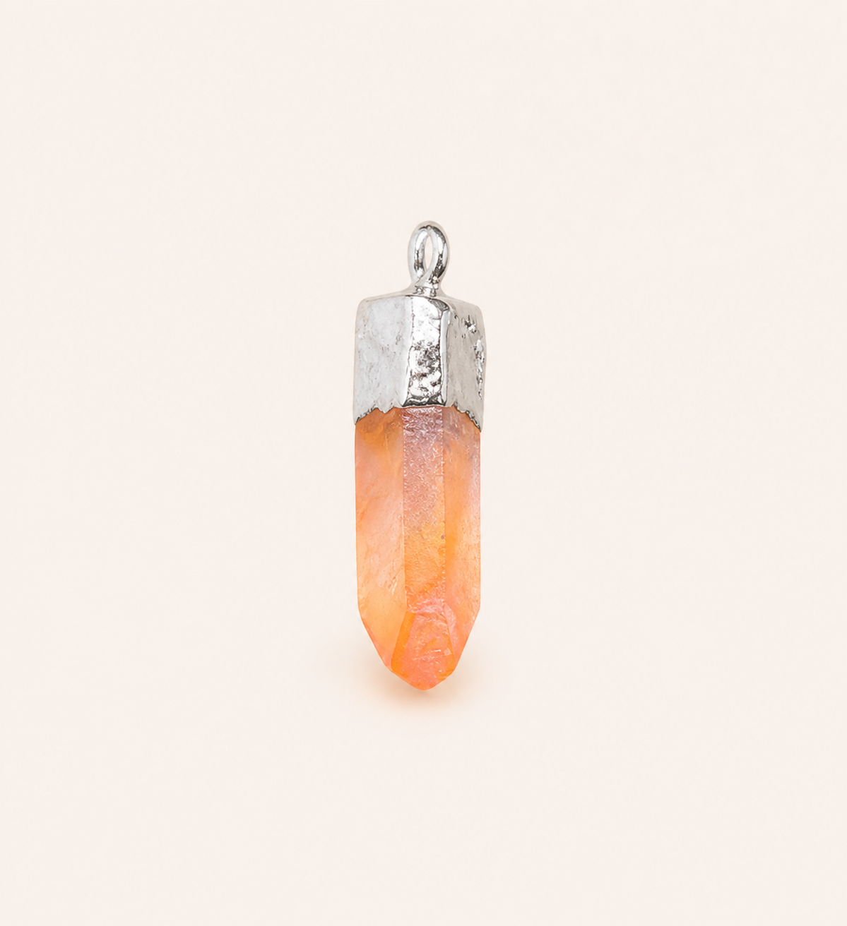 Natural crystal electroplated raw stone pendant accessories, personalized trendy DIY necklace jewelry bullet-shaped pendant accessories
