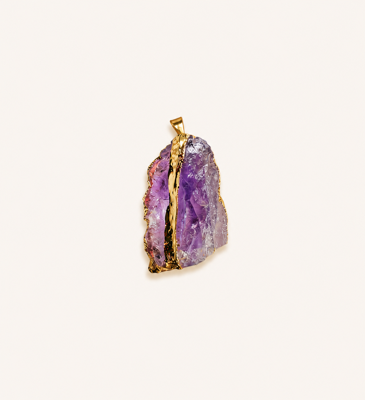 Irregular natural crystal stone pendant diy Gilt-edged gravel sweater chain bracelet accessory