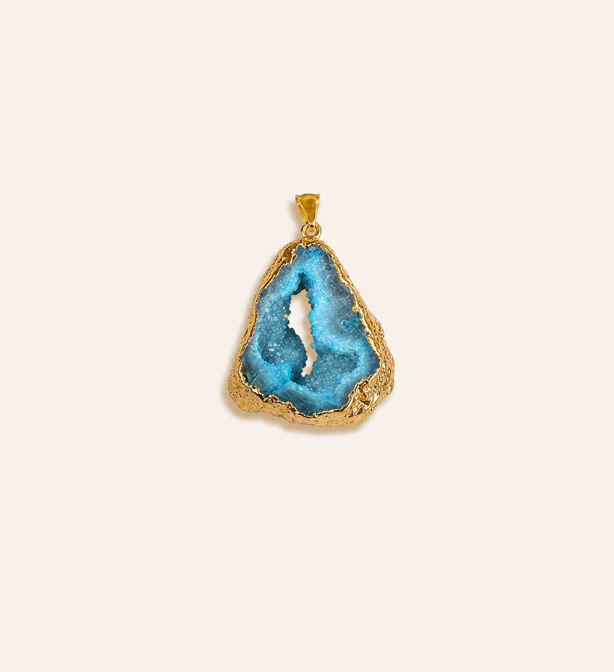 European and American cross-border natural crystal raw stone pendants, handmade DIY electroplated copper wire edged crushed stone pendant accessories