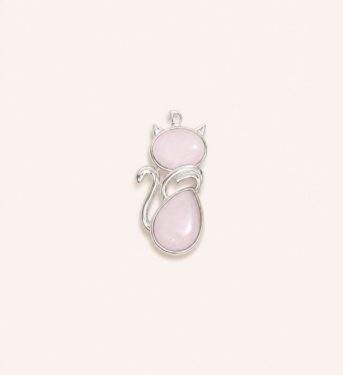 Best-selling coiled copper wire cat pendant for women DIY fashion sweater chain natural raw stone pendant accessory
