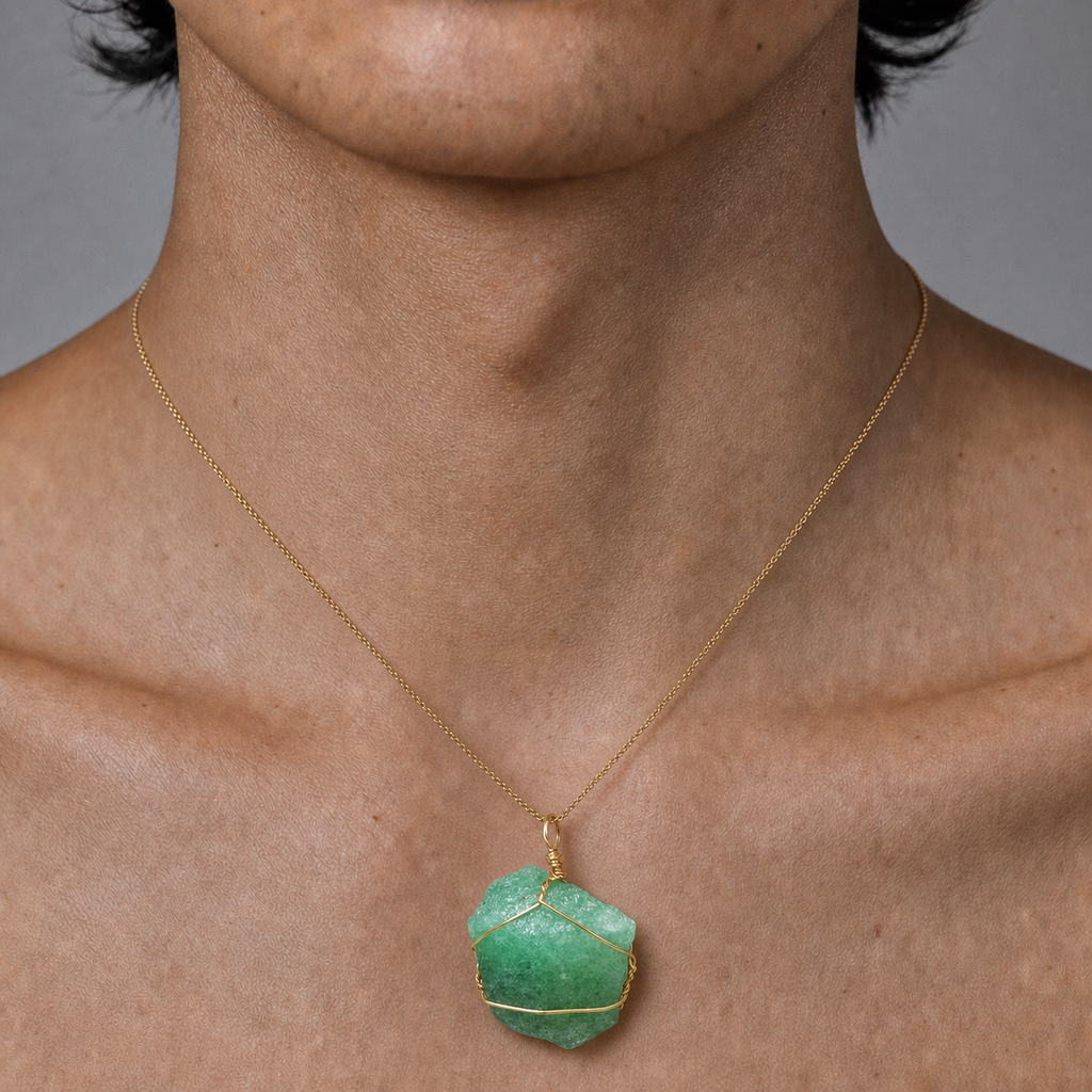 European and American irregular crystal raw stone pendants, hand-wrapped colorful natural crystal chips, sweater chain jewelry pendants