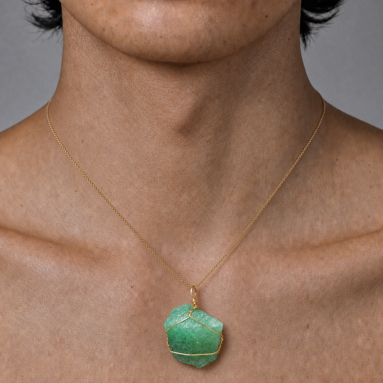 European and American irregular crystal raw stone pendants, hand-wrapped colorful natural crystal chips, sweater chain jewelry pendants