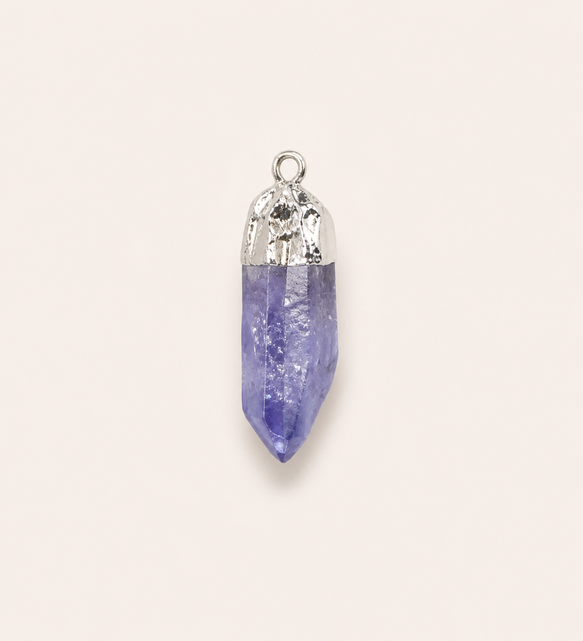 Natural crystal electroplated raw stone pendant accessories, personalized trendy DIY necklace jewelry bullet-shaped pendant accessories