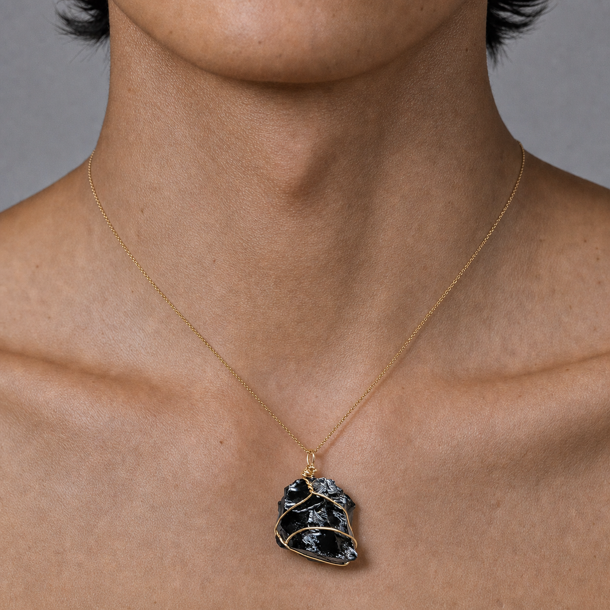 European and American irregular crystal raw stone pendants, hand-wrapped colorful natural crystal chips, sweater chain jewelry pendants