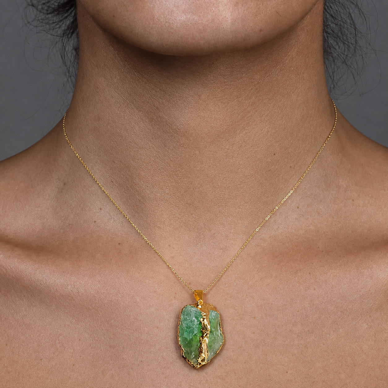 Irregular natural crystal stone pendant diy Gilt-edged gravel sweater chain bracelet accessory