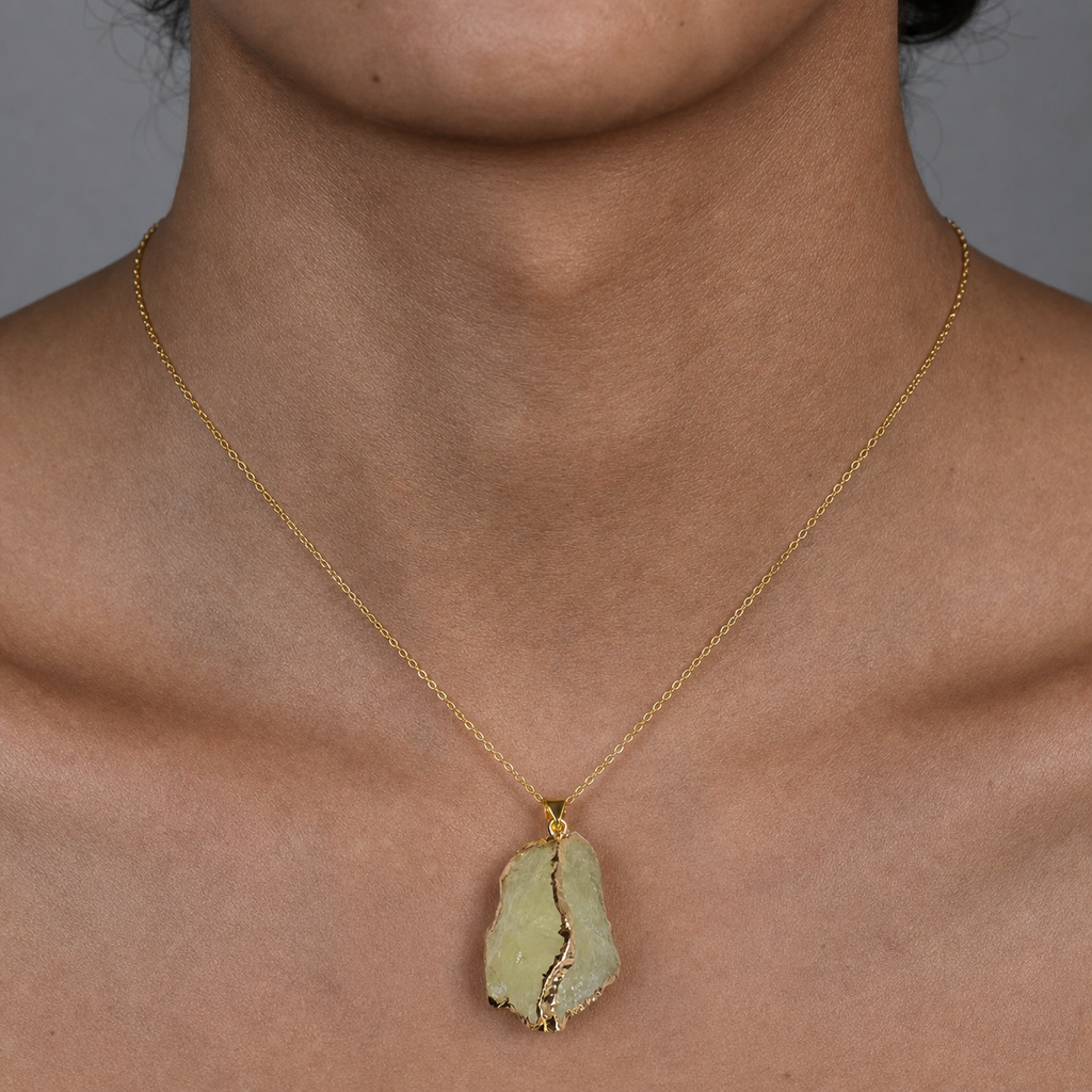 Irregular natural crystal stone pendant diy Gilt-edged gravel sweater chain bracelet accessory